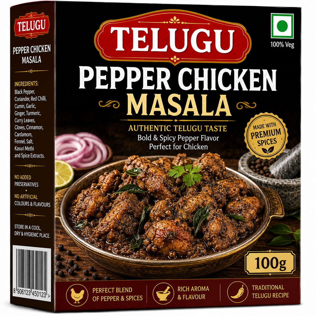 Telugu Pepper Chicken Masala-100G