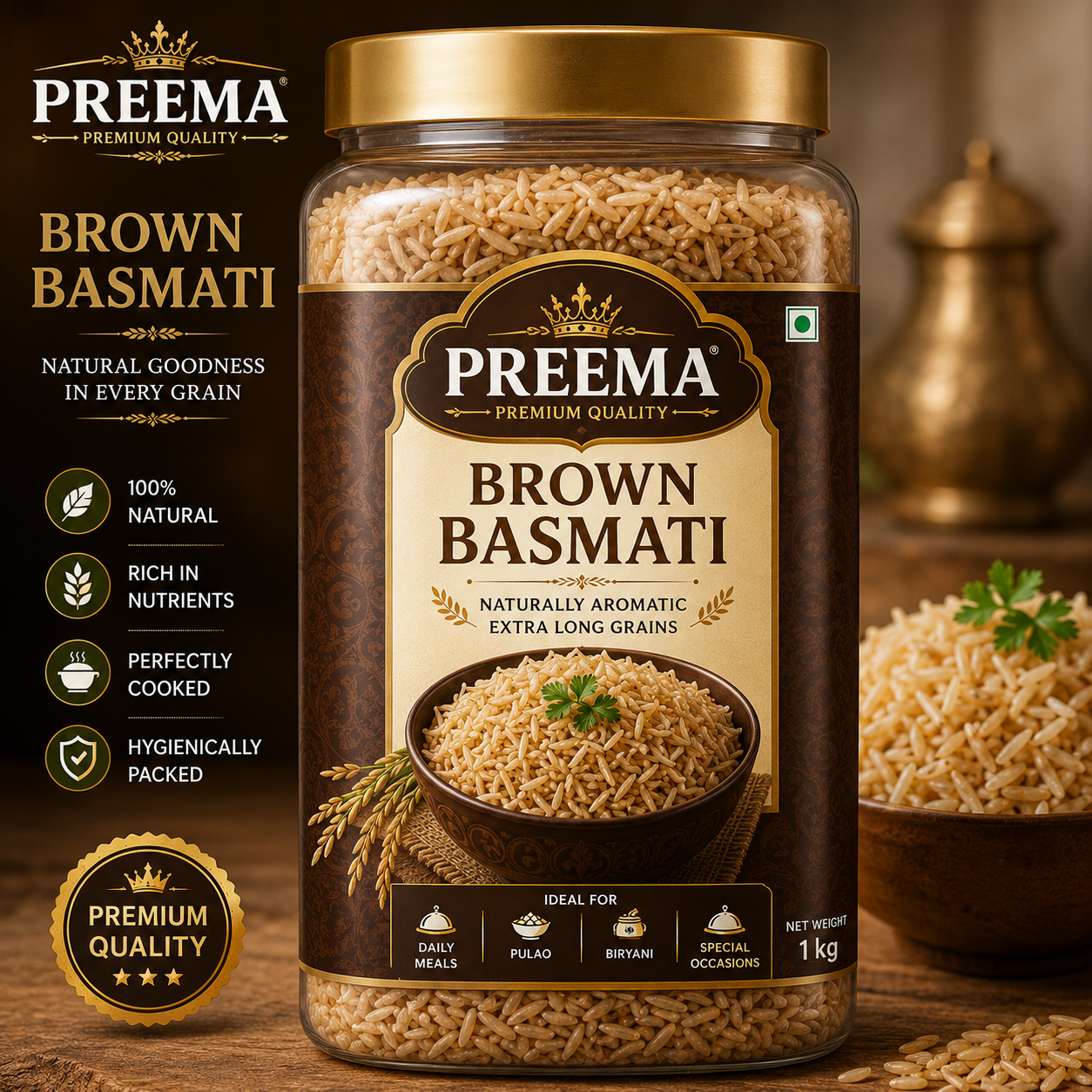 Preema Brown Basmati Jar