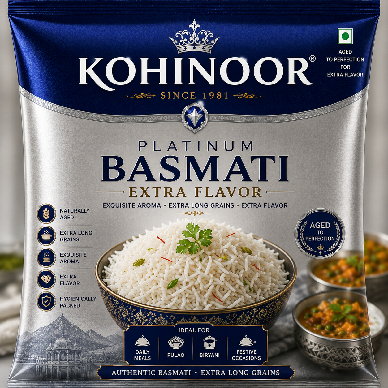 Kohinoor Basmati Extra Flavor Bag (Platinum)