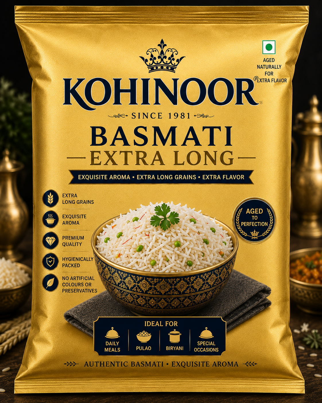 Kohinoor Basmati Extra Long Bag (Gold)