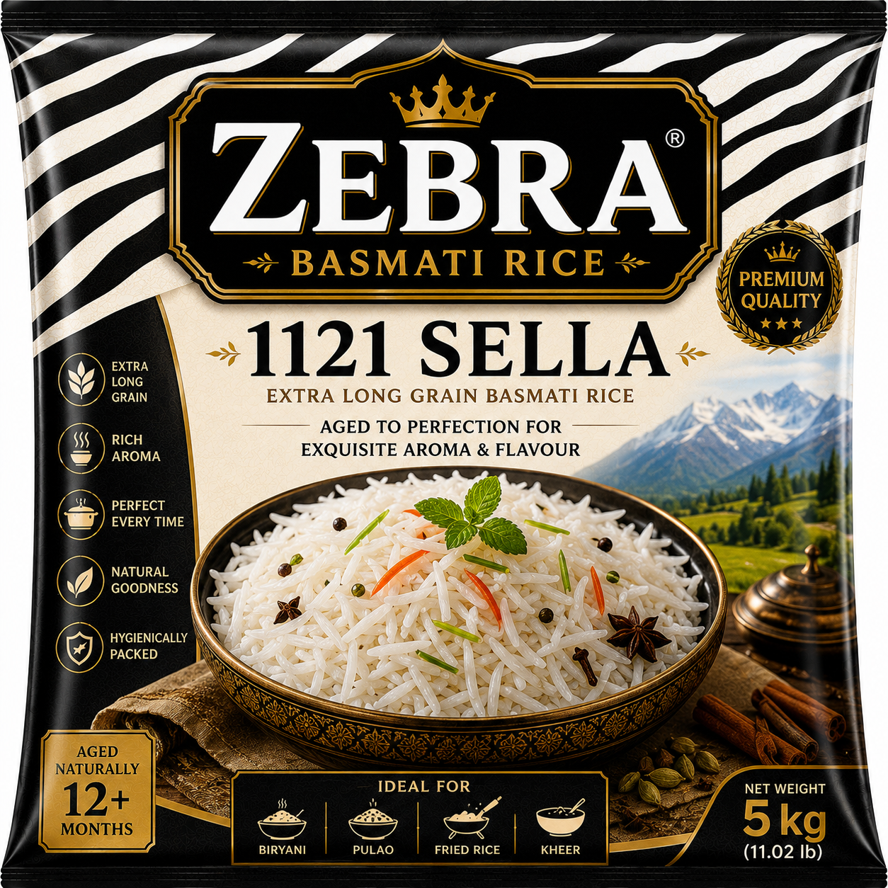 Zebra Basmati Rice (1121 Sella)