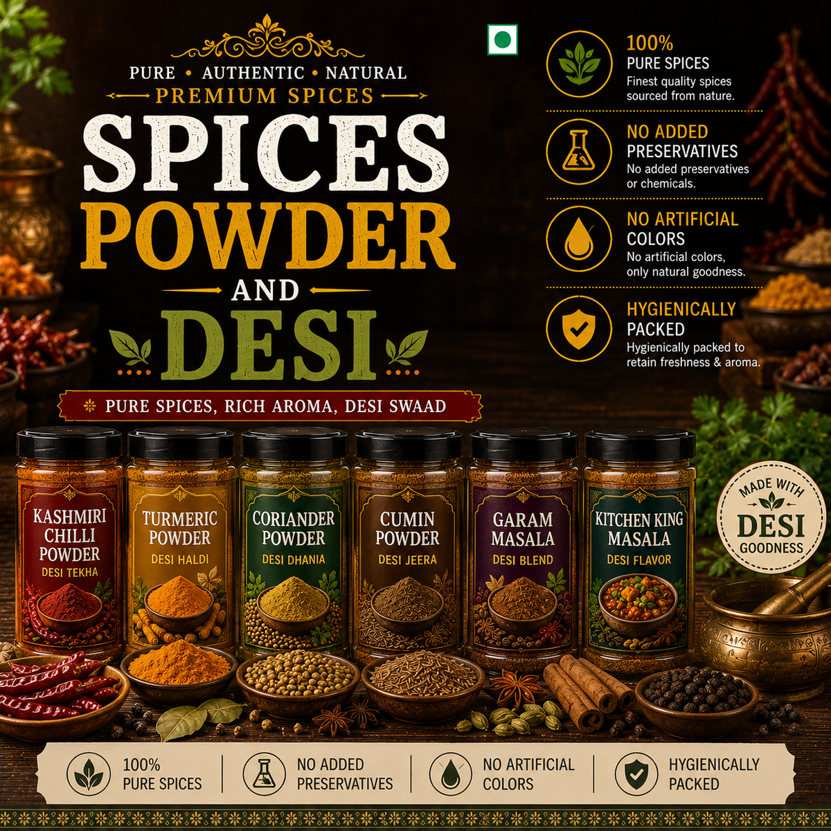 Spices Powder and Desi