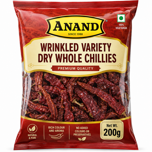 Anand Wrinkled Variety Dry Whole Chillies-200G