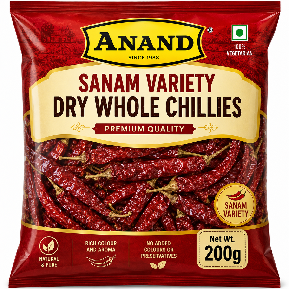 Anand Sanam Variety Dry Whole Chillies-200G