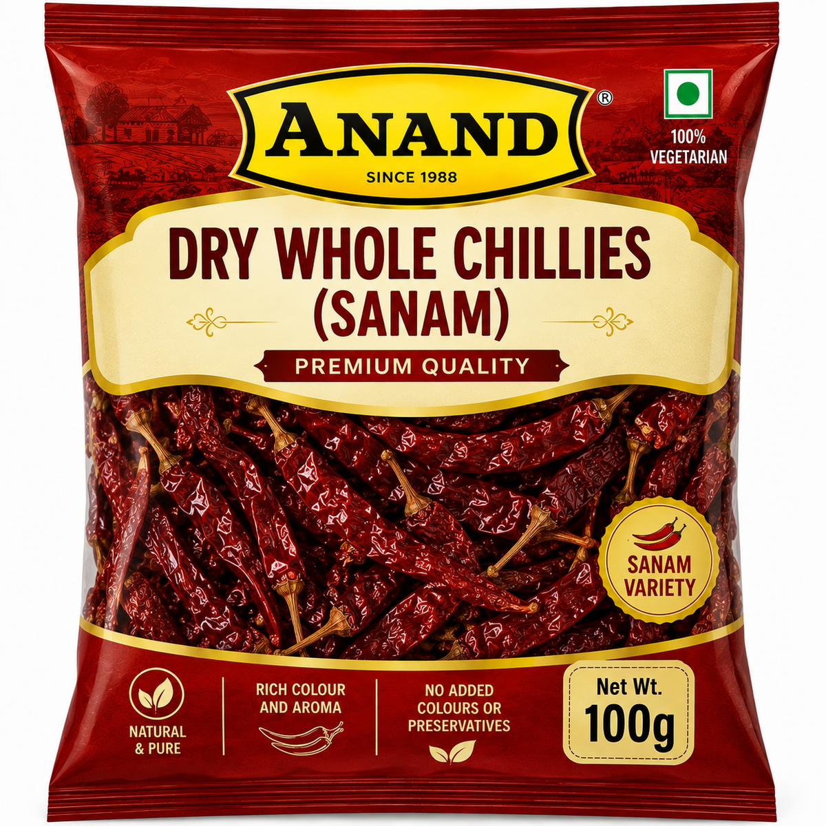 Anand Dry Whole Chillies (Sanam)-100G