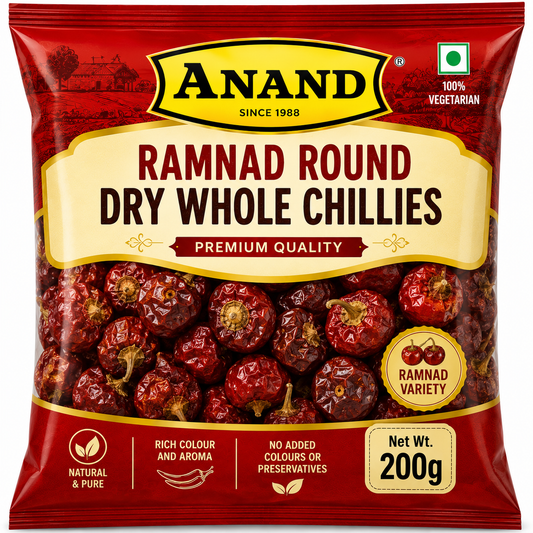ANAND RAMNAD ROUND DRY WHOLE CHILLIES-200G