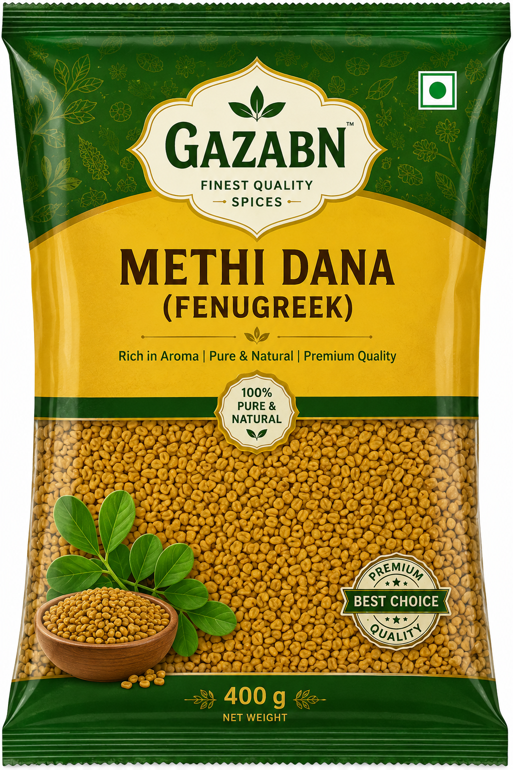 Gazabn Methi Dana (Fenugreek) – 400g