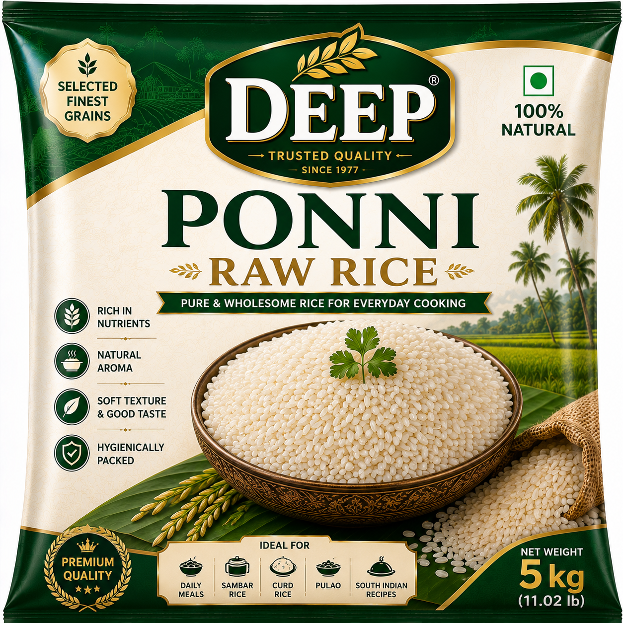 Deep Ponni Raw Rice