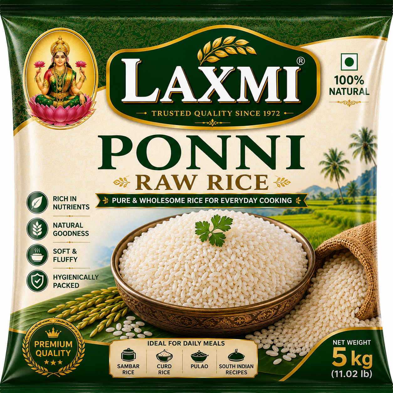 Laxmi Ponni Raw Rice